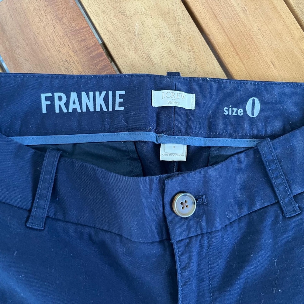 J CREW NAVY FRANKIE PANTS WOMENS 0 - Picture 6 of 6